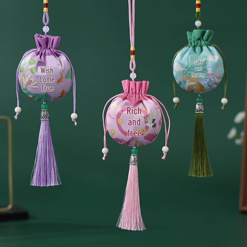 Dragon Boat Festival Mugwort Scented Sachets: Ancient-Style Car Ornaments & Hanfu Coin Purses - Scenic Area Gifts