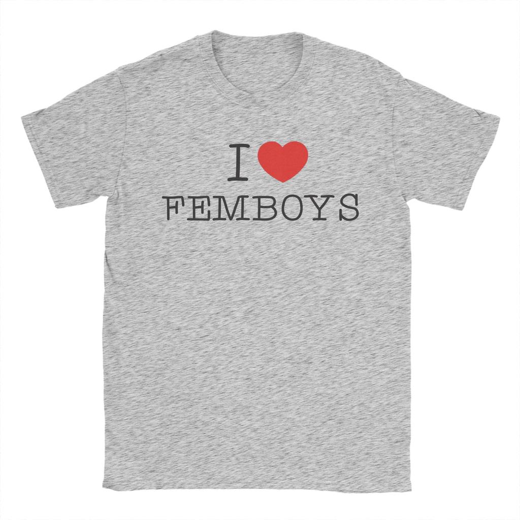 I Love Femboys I Heart Femboys Merch Unisex T Shirts Cotton Tee Graphic Printing  T-shirt Clothing