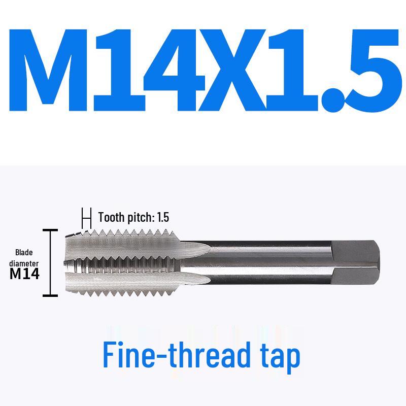 Solid Blade High-Speed Steel Straight Flute Tap, Titanium Plated, M3-30 Fine Metric Thread.