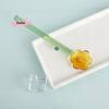 Long Handle Glass Spoon Creative Transparent Glass Dessert Spoon Flower Shaped Colored Coffee Stirring Spoon Stick Bar