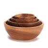 Acacia Wooden Bowl Japanese Style Wooden Tableware Household and Basin Fruit Plate Salad Whole Soup Bowl Wooden Bowl