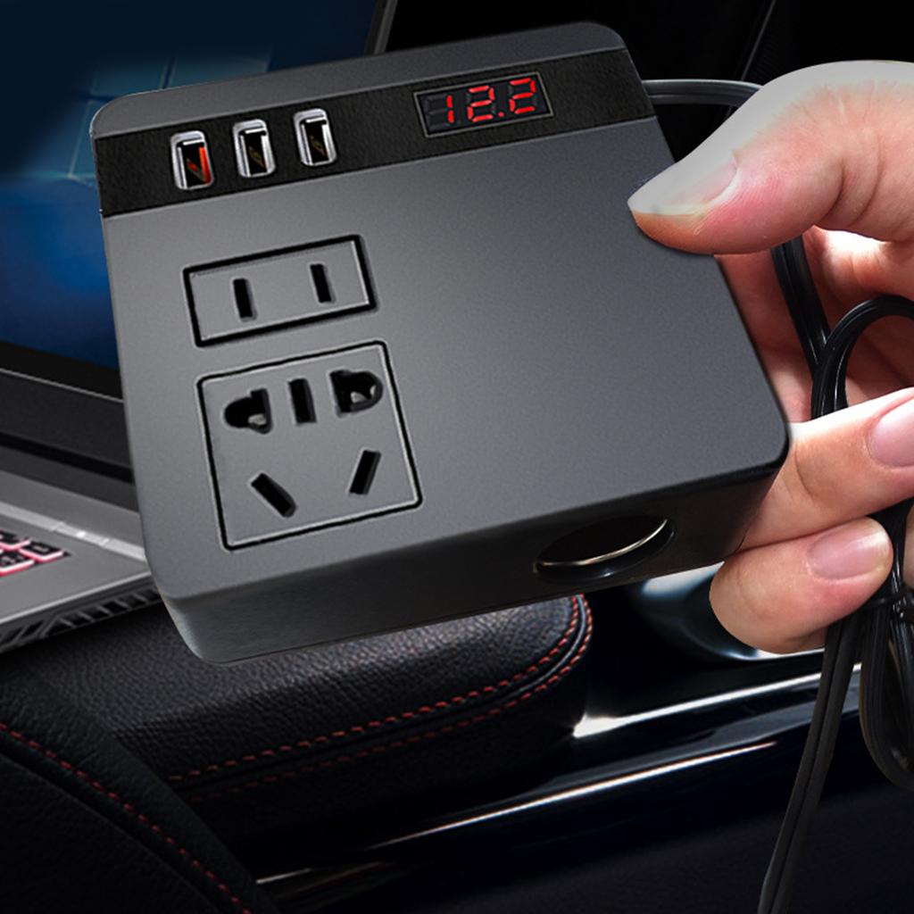 12V 24V To 220V Car Power Inverter 150W With 3 USB Ports Power Adapter For Mobile Device Rapid Charging