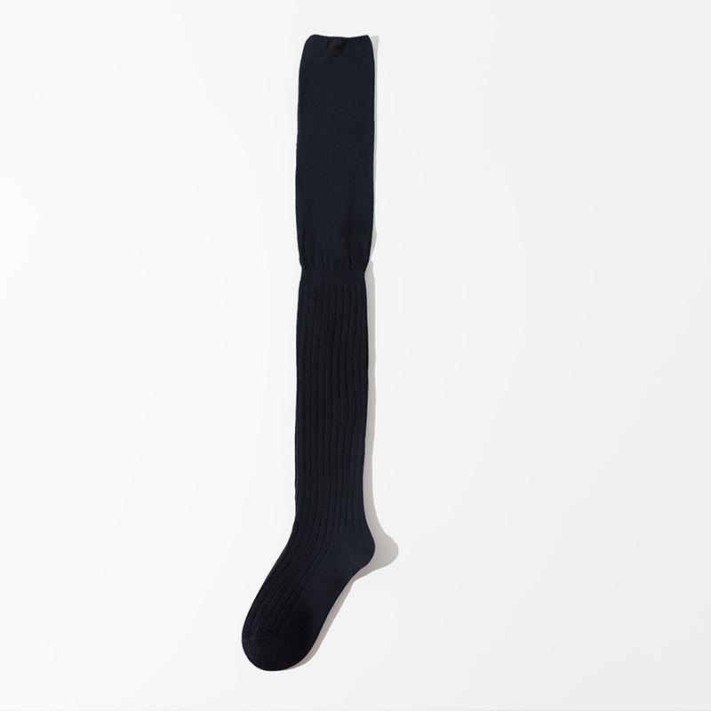 Socks Women'S Knee Socks Autumn And Winter, Thigh Socks Pure Cotton Sweat-Absorbing Japanese Stacking Socks Solid Color Fashion High-Tube Socks
