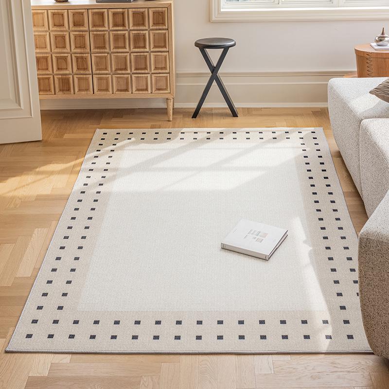 

Килим з кришталевого велюру, стійкий до плям, для вітальні, спальні або кавового столика - Легко чиститься, кремовий стиль, повне покриття підлоги 120×160cm