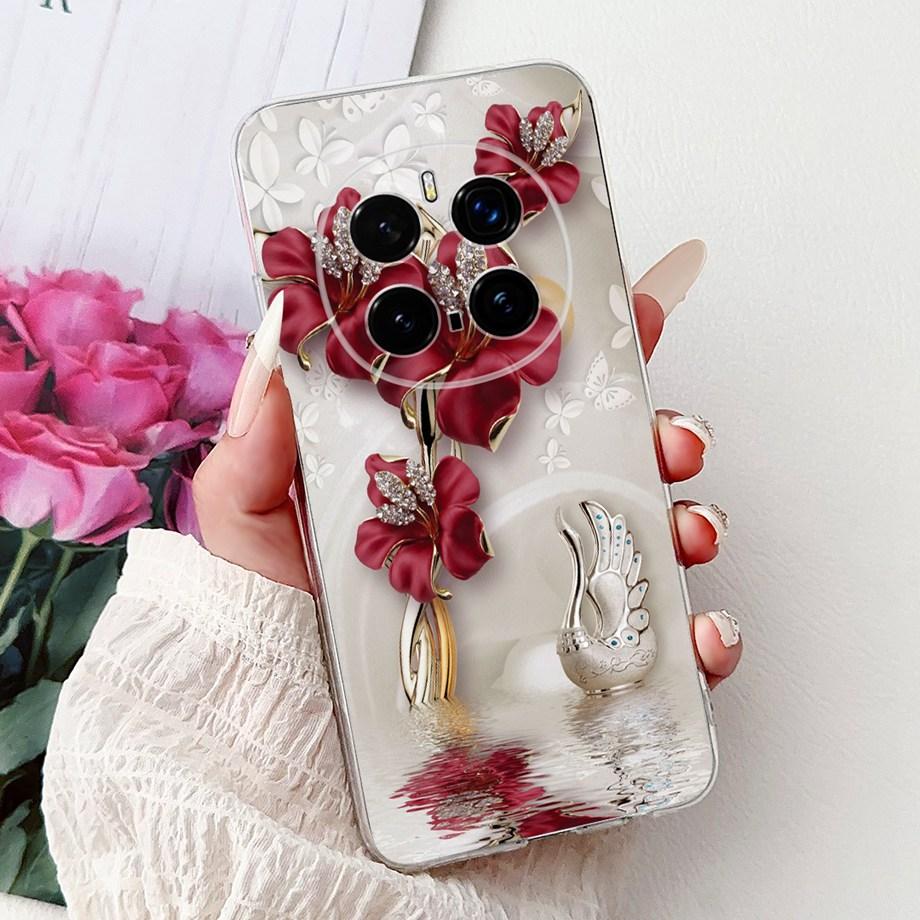 For Honor Magic 7 Pro Phone Case Magic7 Magic 6 Lite 5 Lite Back Cover Girly Fashion Flower Butterfly Paintong Soft TPU Bumper