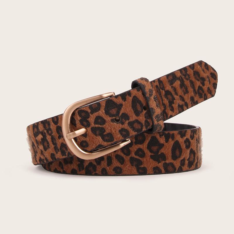 New Imitation Horse-haired Leopard Print Women's Belt Fashionable Pin Buckle Women's Belt