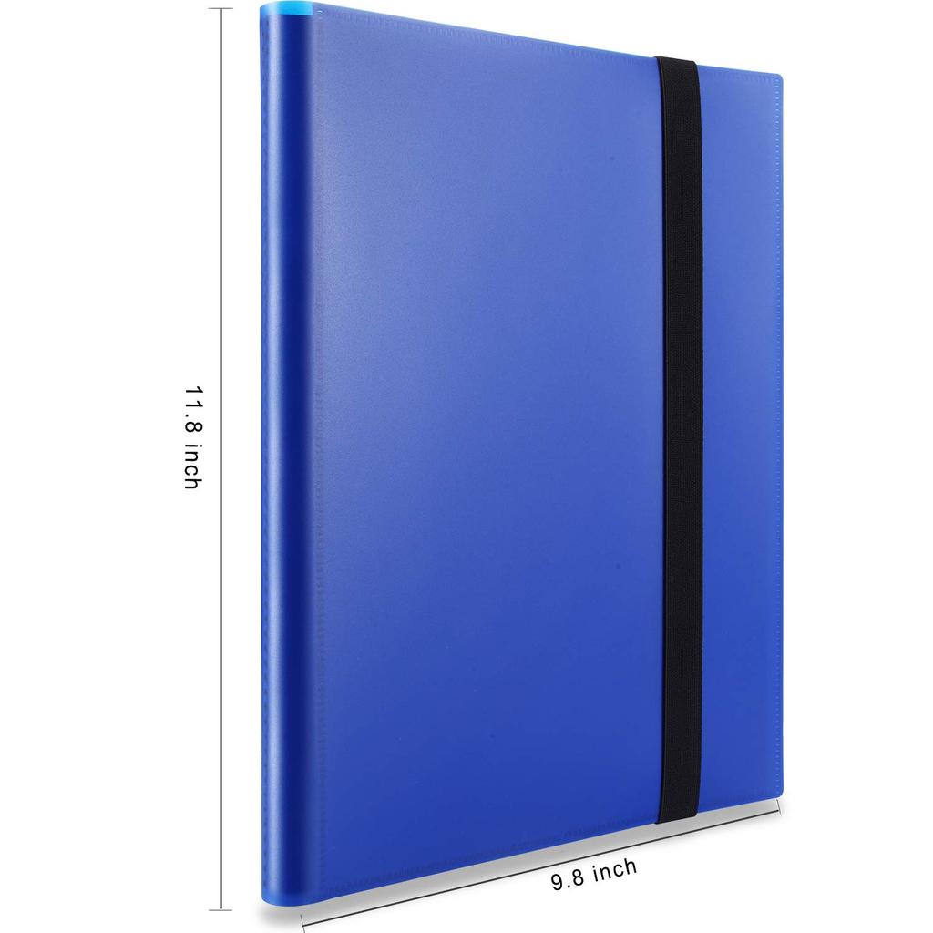 Carte de tranzacționare cu buzunare 360 ​​Încărcare laterală PP Card Binder Dimensiune de buzunar Compatibil cu albumul cărților Pokemon, buzunar, (albastru)