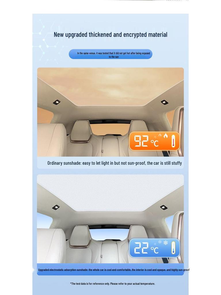 Silicone Suction Sunroof Heat Insulation Sunshade for Zeekr 001, 007, 009, 7X.