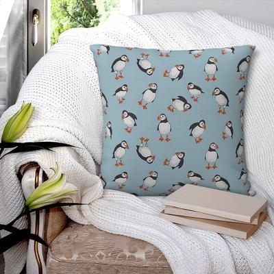 Perfekt Perfekte Papageientaucher Quadratische Kissenhülle Kissenbezug Polyester Kissen Dekoration Komfort Wurfkissen für Zuhause Wohnzimmer