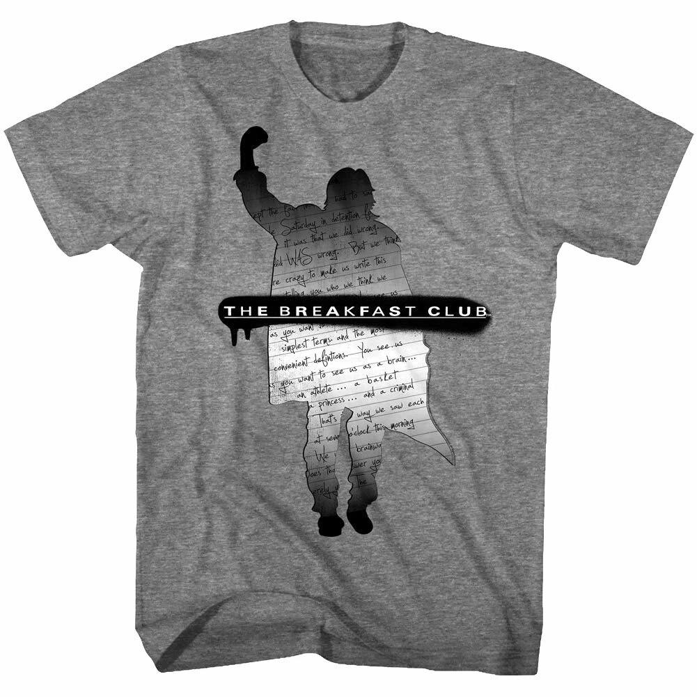 

Breakfast Club Silhouette Note Fist Pump Men s T Shirt John Bender Punching L