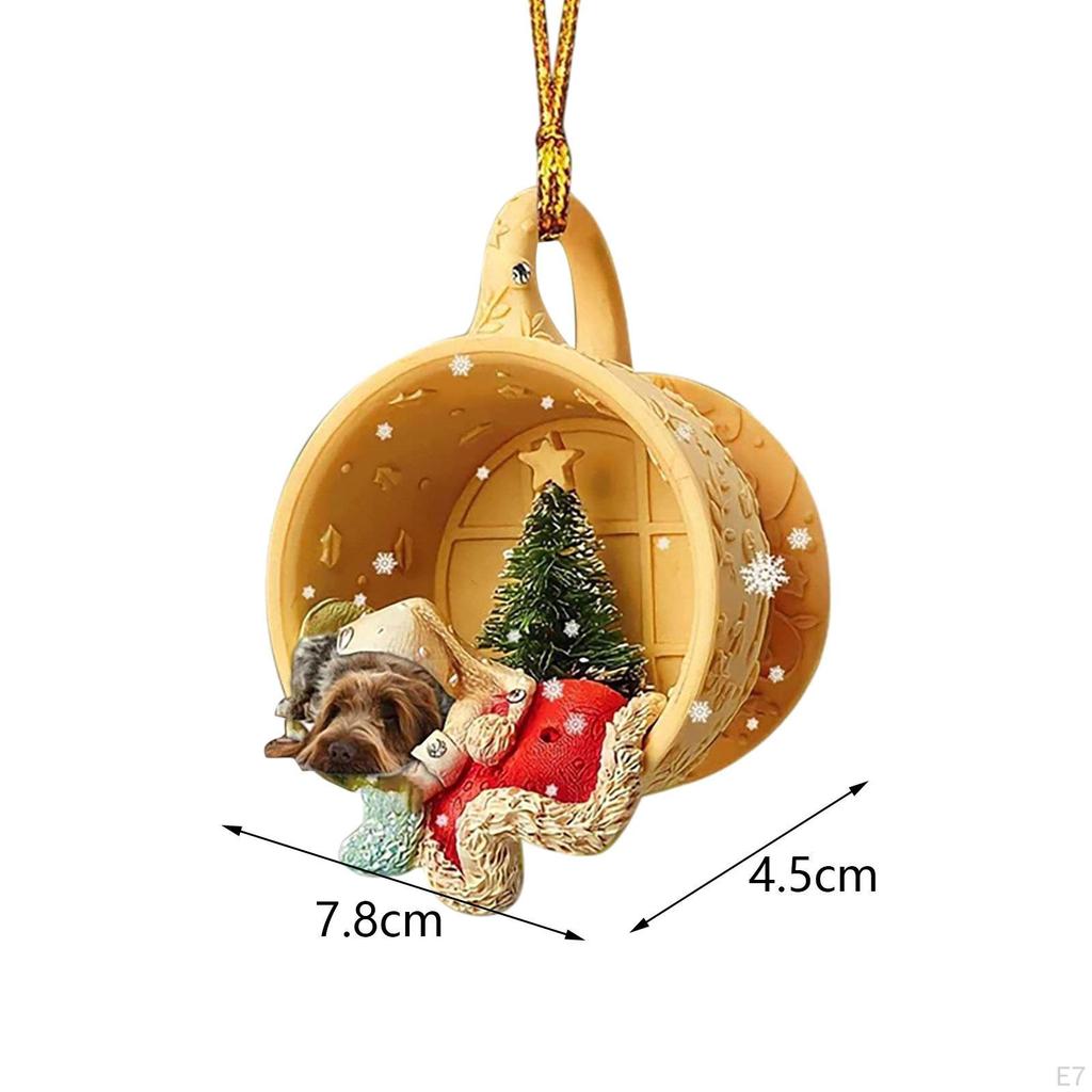 Christmas Dog Hanging Ornament, Statues with Hats, Car Interior Ornament