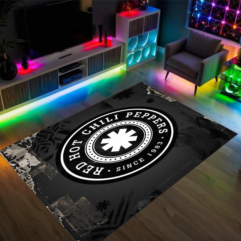 Red Hot Chili Peppers Design Crystal Velvet Carpet Cozy Non?Slip Printed Rug For Bedroom Living Room Entrance
