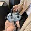 IELGY Korean Style Denim Sequined Portable Bowling Bag Contrast Color One-Shoulder Messenger Small Square Bag