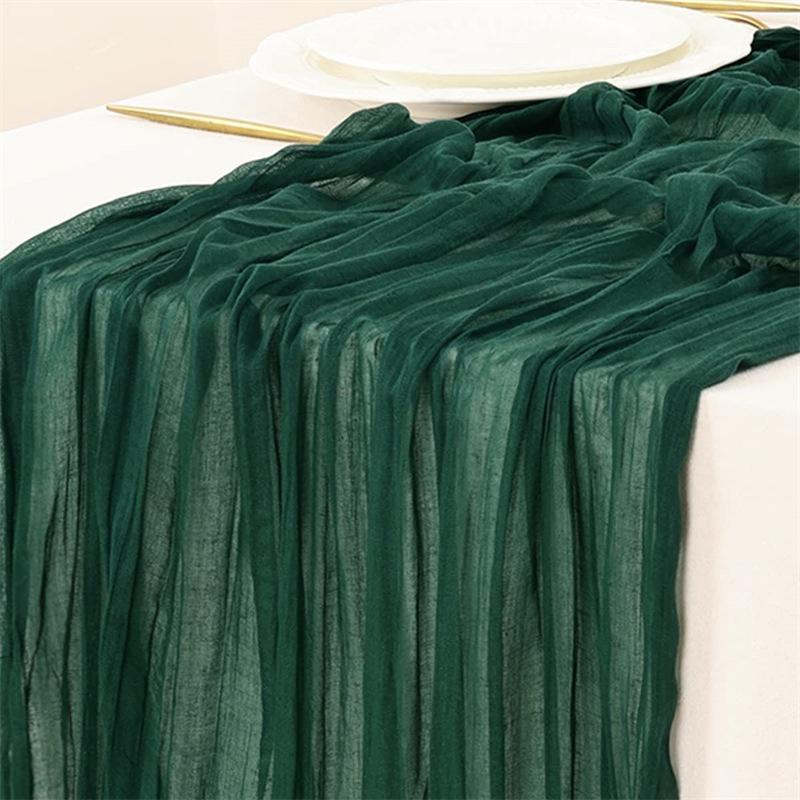 90x300 cm pletená látka běhoun Svatební narozeninová oslava banket dekorace gázová látka voálový ubrus Twist table cover