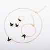 Elegance Style Butterfly Jewelry Set Dripping Oil French Bracelets Earrings Set  Daily Wear