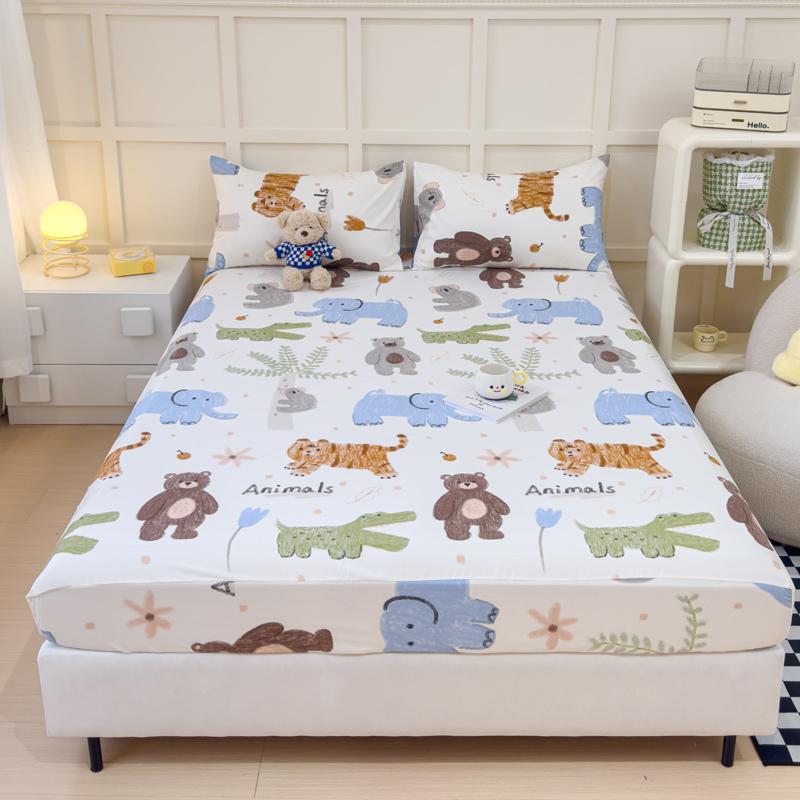 Hautfreundliches Spannbettlaken 100% Baumwolle Bettlaken Cartoon-Stil Bettbezug Home Matratzenschoner Lençol (Kissenbezug muss bestellt werden)