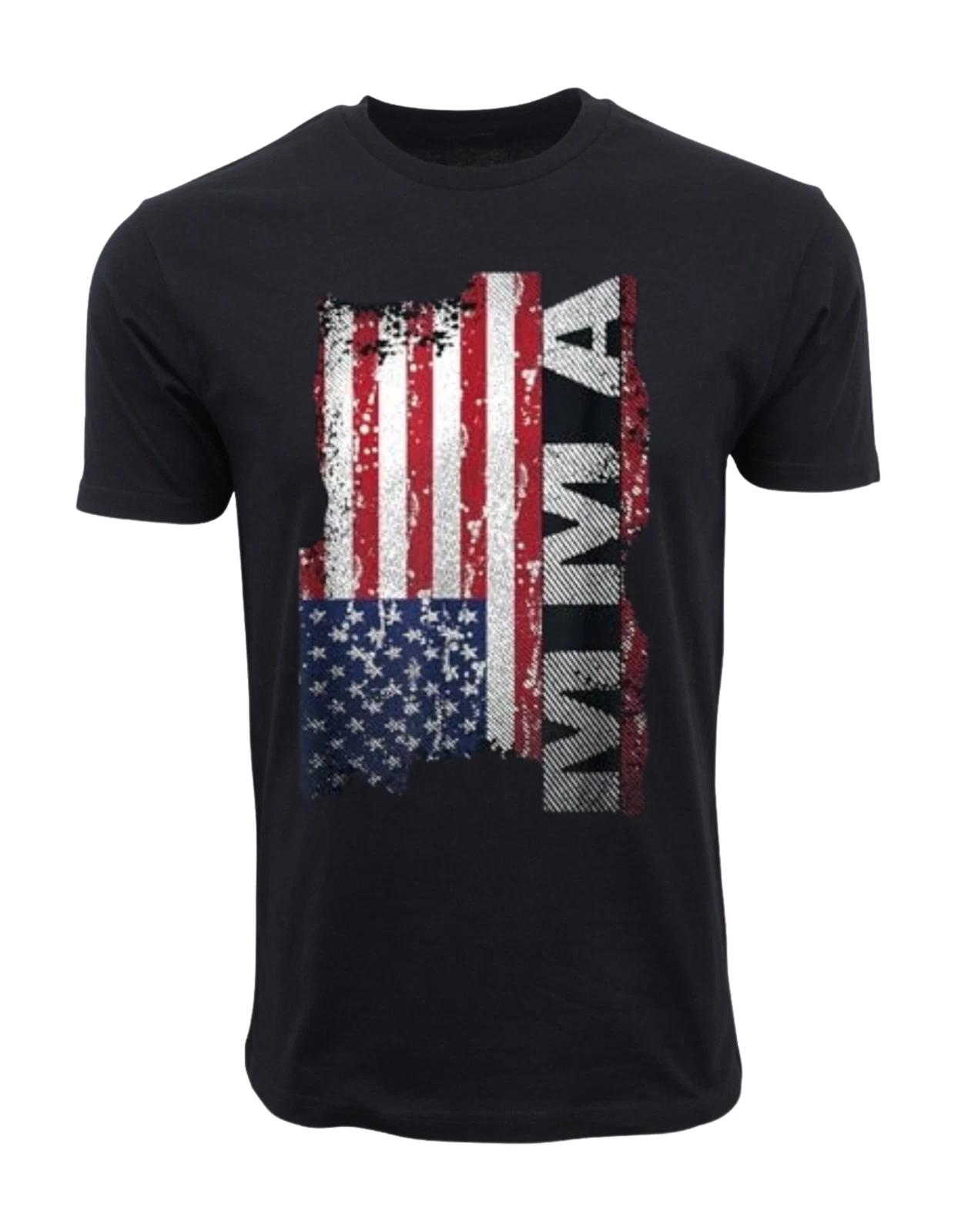 Unisex Adult Casual Graphic USA Flag MMA Mixed Martial Arts T-Shirt... L