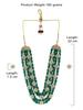 Green Beads & Floral Kundan Necklace Set for Women1697a