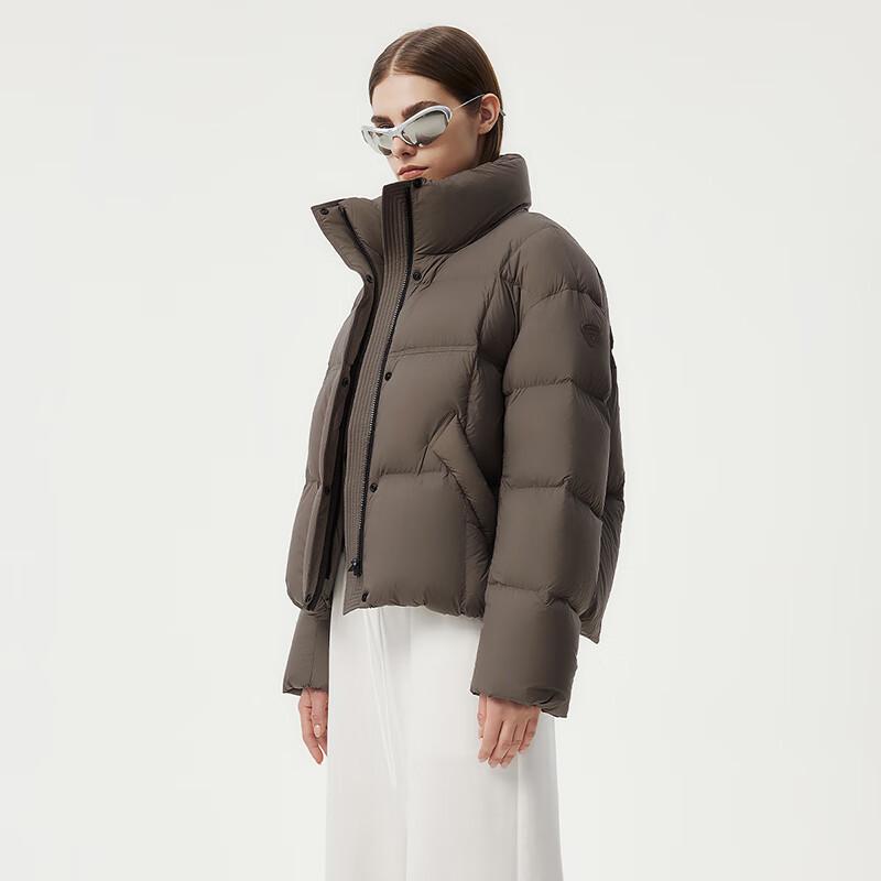 Tanbor Women's Oversized Stand Collar Short Puffer Down Jacket