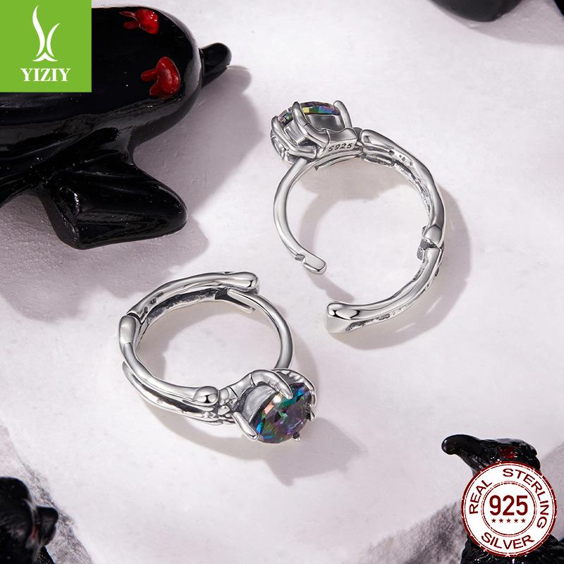 Halloween Love Skull Hand Ear Clasp Personality Dark Wind S925 Sterling Silver Earrings Earrings