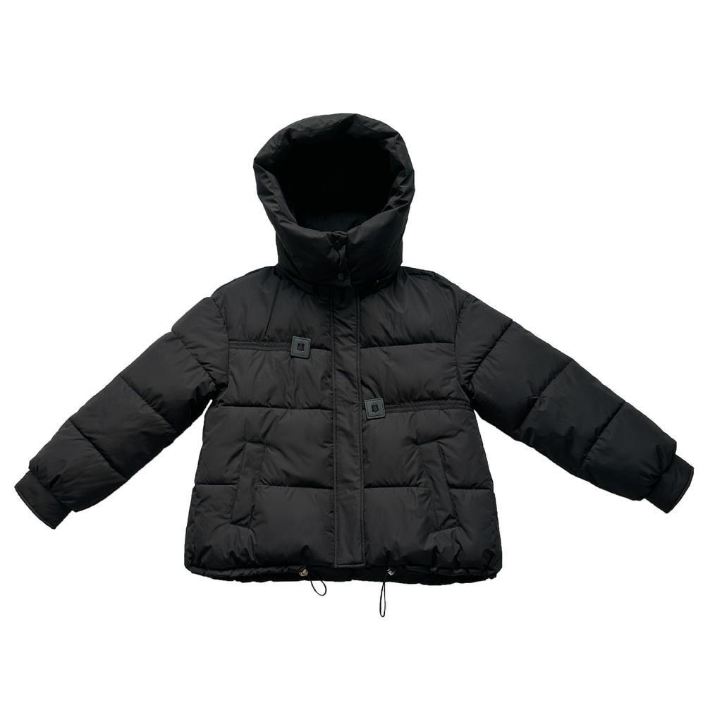 Women's Autumn and Winter Coat Hooded Short Solid Color Loose Thickened Windproof Women's Jacket