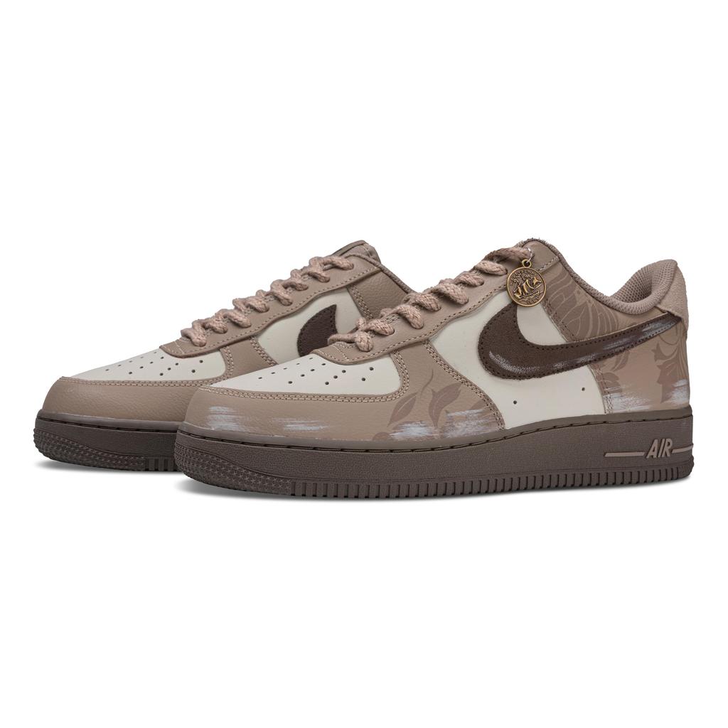 Nike Air Force 1 Fall Travel Journal Abrasion Resistant Abrasion Resistant Low Top Skateboard Shoes Unisex Brown HQ1176-222(Team73-)
