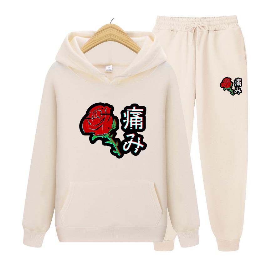 Pánské teplákové soupravy Květinový potisk Mikina Mikina s dlouhým rukávem Mikina na jogging Kalhoty Patchwork Fitness Run Suit Oblečení