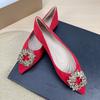 Fashion Flat Shoes for Women 2025 Spring and Autumn New Suede Diamond Pointed Casual Plus Size Women's Shoes 43 44 Ladies Loafers Women