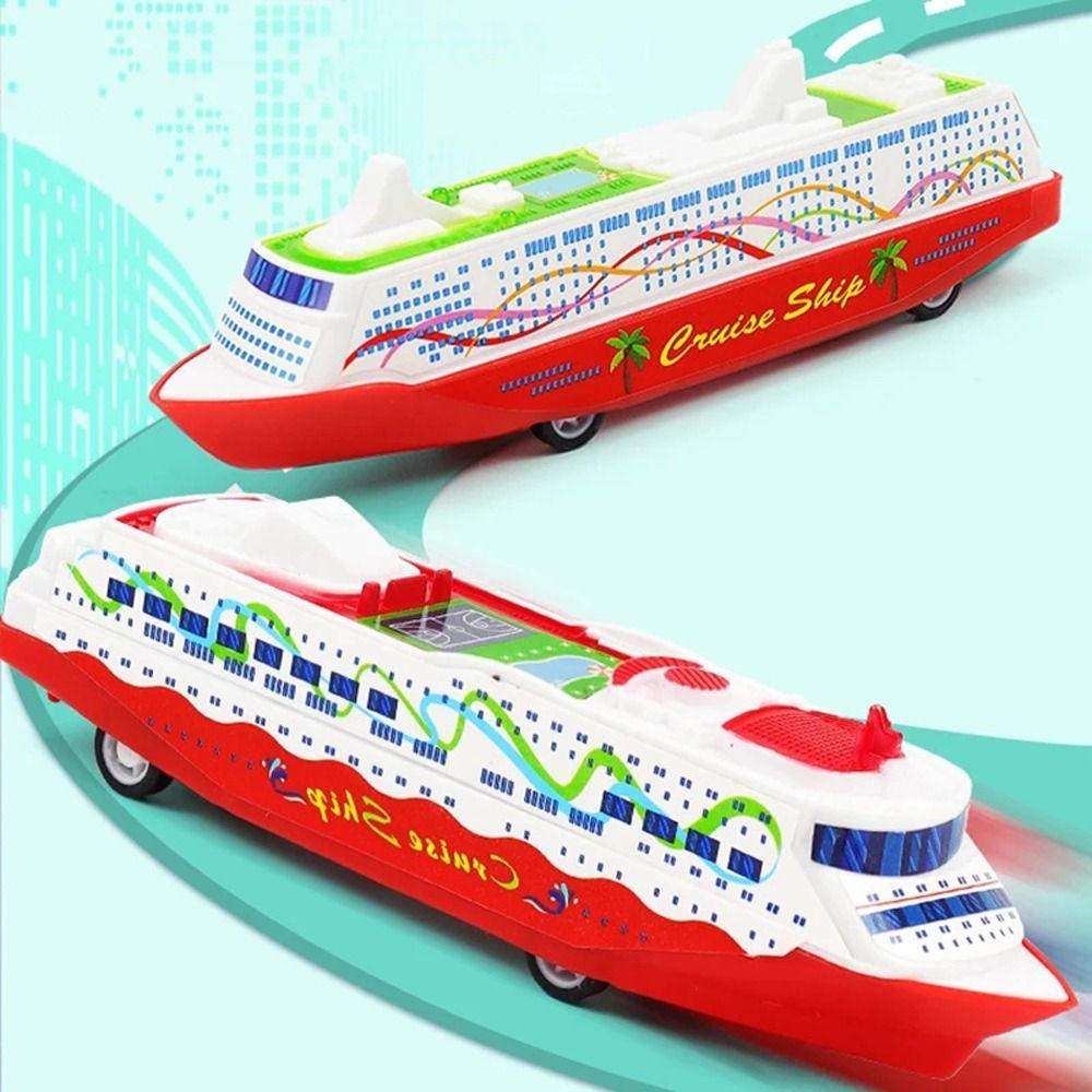 Simulation Cruise Boat Model Model Toy Pull Back Ship Novelty Sliding Steamship Children Game