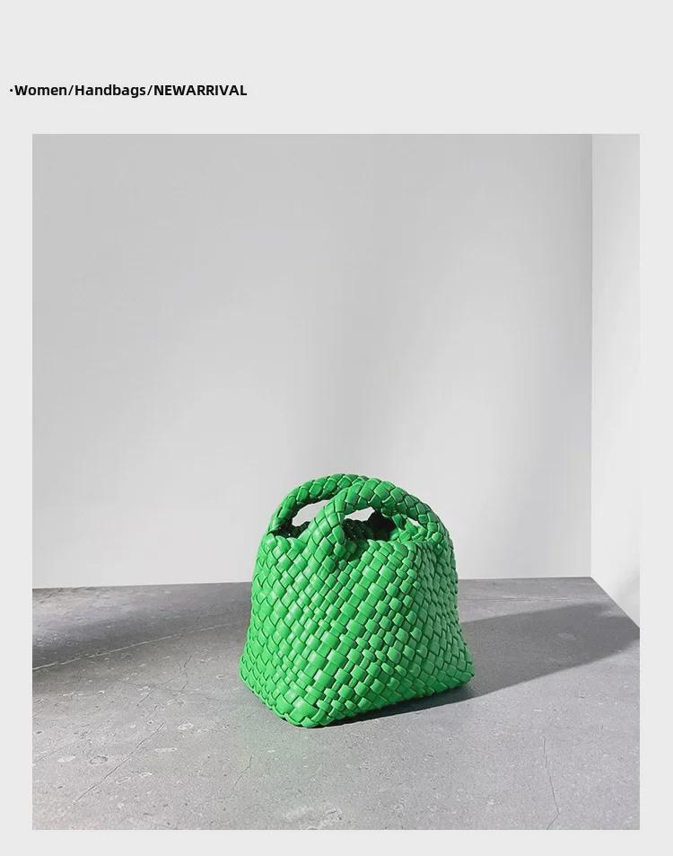 Women's Genuine Leather Woven Handbag: Stylish, Versatile Mother-and-Child Shoulder Messenger Bag