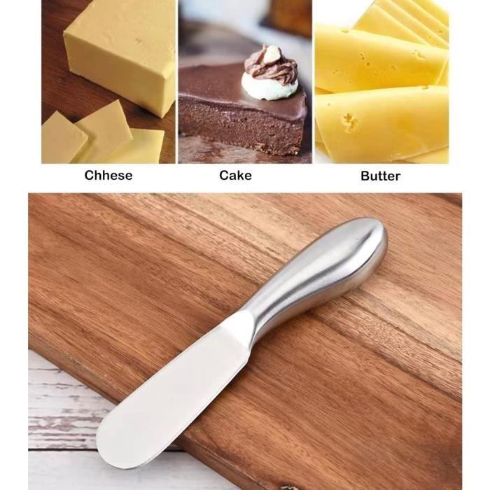 Couteaux à Beurre Épandeur de Fromage - 2 pièces - Acier inoxydable - Poignée Ergonomique - 14 x 2 cm