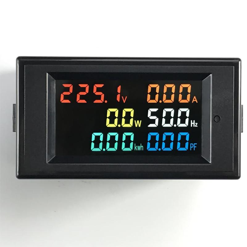6IN1 AC Monitor 110V 220V 380V 100A Voltage Current Power Factor Active KWH Electric Energy Frequency Meter Digital LCD VOLT AMP