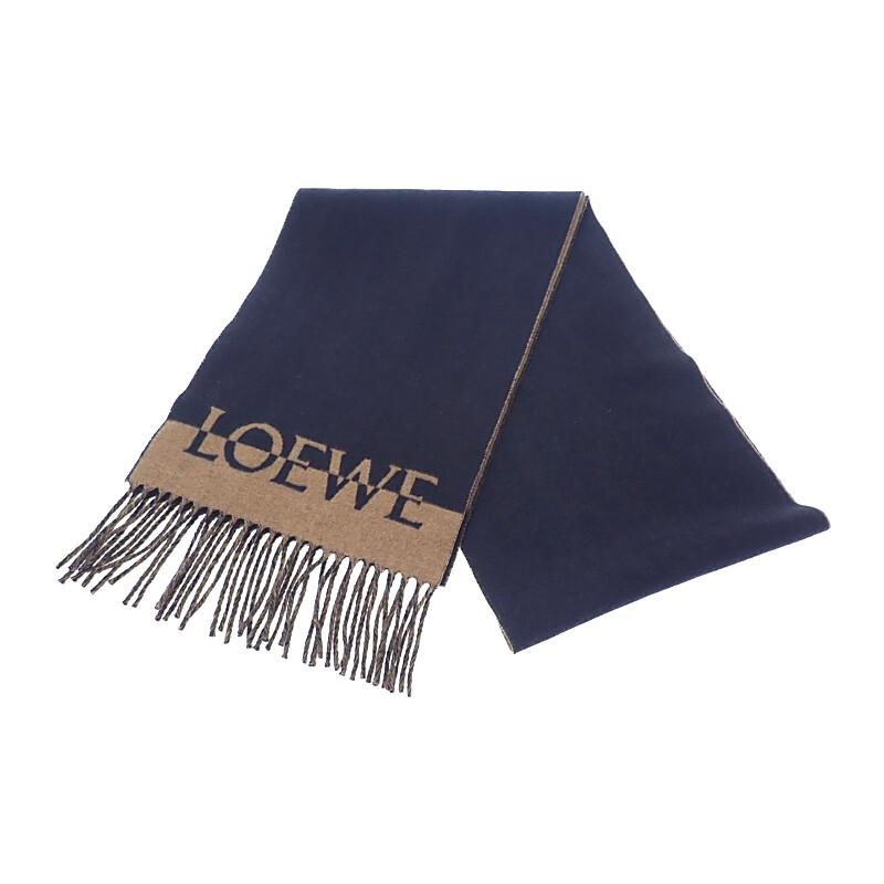 LOEWE  Scarf Navy/Brown wool/cashmere Women