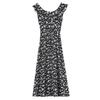 French Black Floral Puff Sleeve Camisole Dress for Women - Summer Seaside Vacation Style