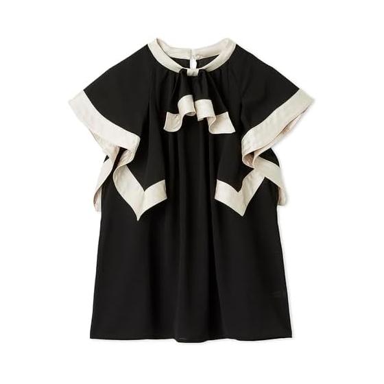 Lily Brown Square Sleeve Ruffle Blouse LWFB252100 Women s