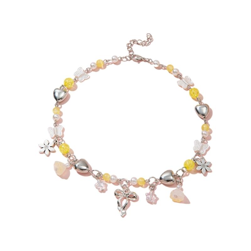 Handmade Crystal Beaded Necklace/Bracelet Stylish Colorful Bead Accessory Fashionable Jewelry for Girls and Women