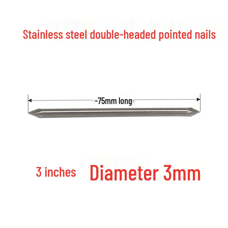 Stainless Steel Double-Headed and Pointed Round Nails, 1.2-4 inch, for Wood Board Connection and Splicing.
