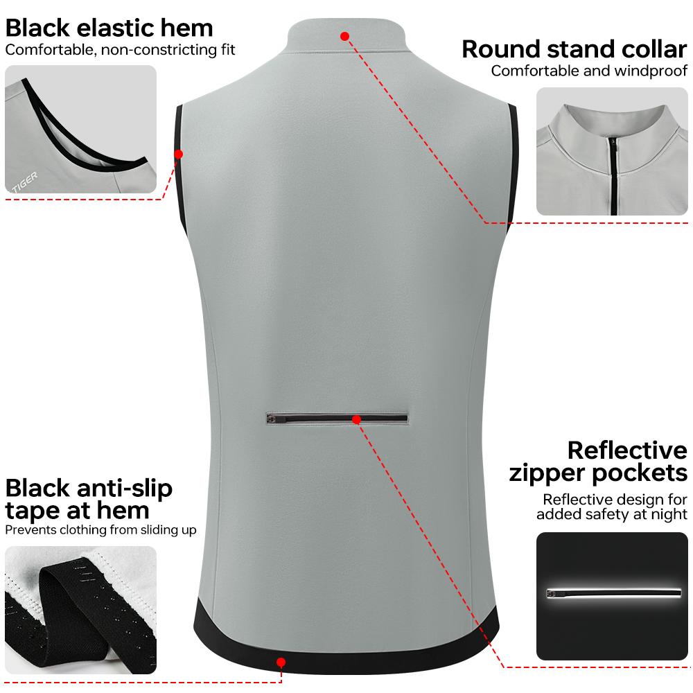X-TIGER Winter Warm Cycling Vest Fleece Windproof Bike Jacket Sleeveless Coat Bicycle Thermal Vest Unisex Cycling Jerseys