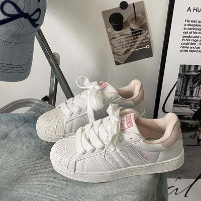 Little White Shoes Women's 2024 New Summer Cream Retro Japanese Student Versatile Shell Head Sports Skateboard Shoes Women