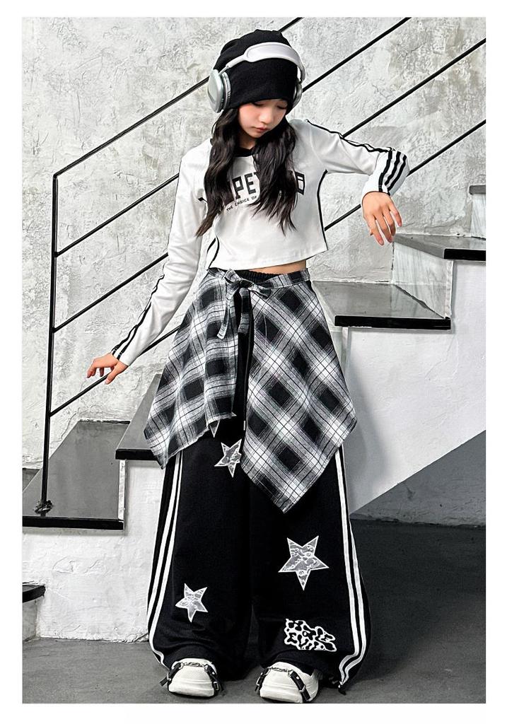 Trendy Street Style Outfit Set for Girls - Jazz Performance & Practice Wear for Spring & Autumn