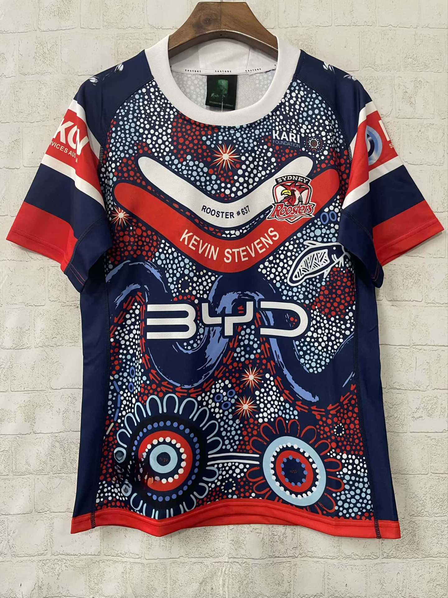 Men s 2025 Rooster Indigenous Rugby Jersey - Short Sleeve Sports Shirt XL
