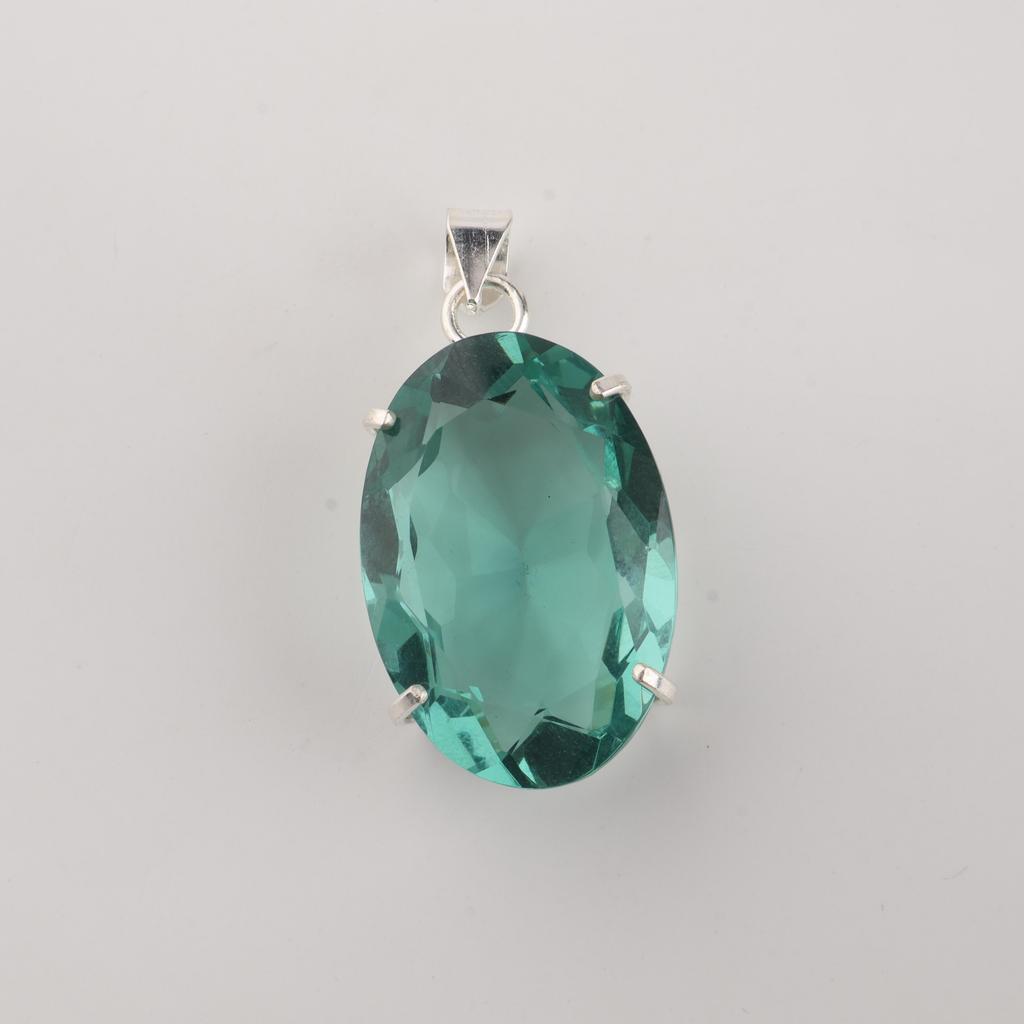 Green Apatite Gemstone Silver Pendant, 925 Sterling Silver Handmade Pendant, Silver Jewelry For Mother/Wife PP-64-2