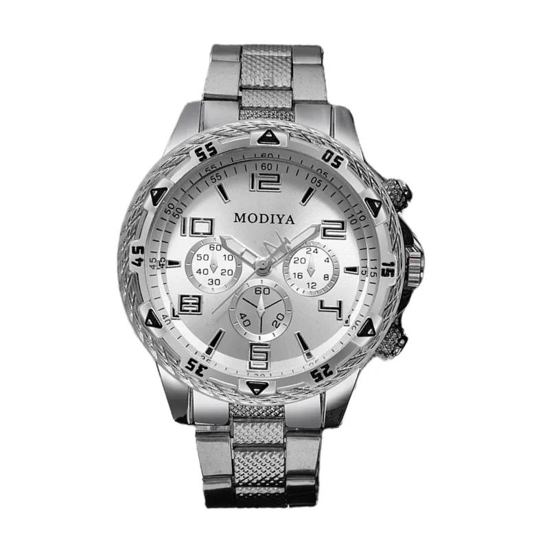 Original Herrenuhren Luxus Business Großes Zifferblatt Edelstahl Quarz Uhr für Geschäftsaktivität Meeting