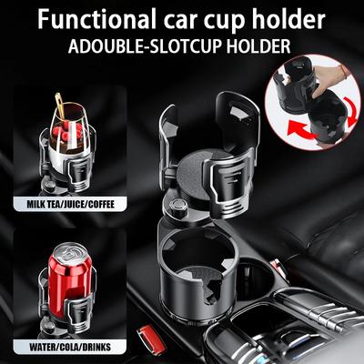 Multi Functional Adjustable Car Double Cup Holder,360 ° Rotation,with Switch Lock,beverages,french Fries,popcorn,car Accessories