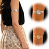 Summer Beach Arm Jewelry Cuff Bracelets for Women, Upper Niche Design Armlet Bangle Band, Adjustable Wavy Hollow Stackable Bicep
