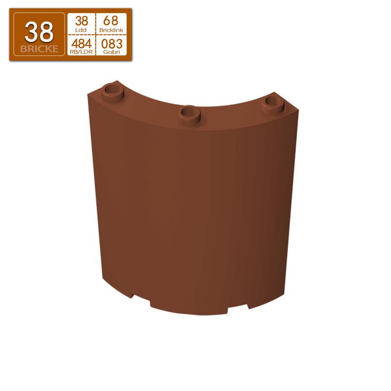BRICKE Guest Brick Building Blocks: 4x4x6 Curved Wall Panel, Compatible with Lego 30562/46361 Small Particle Blocks