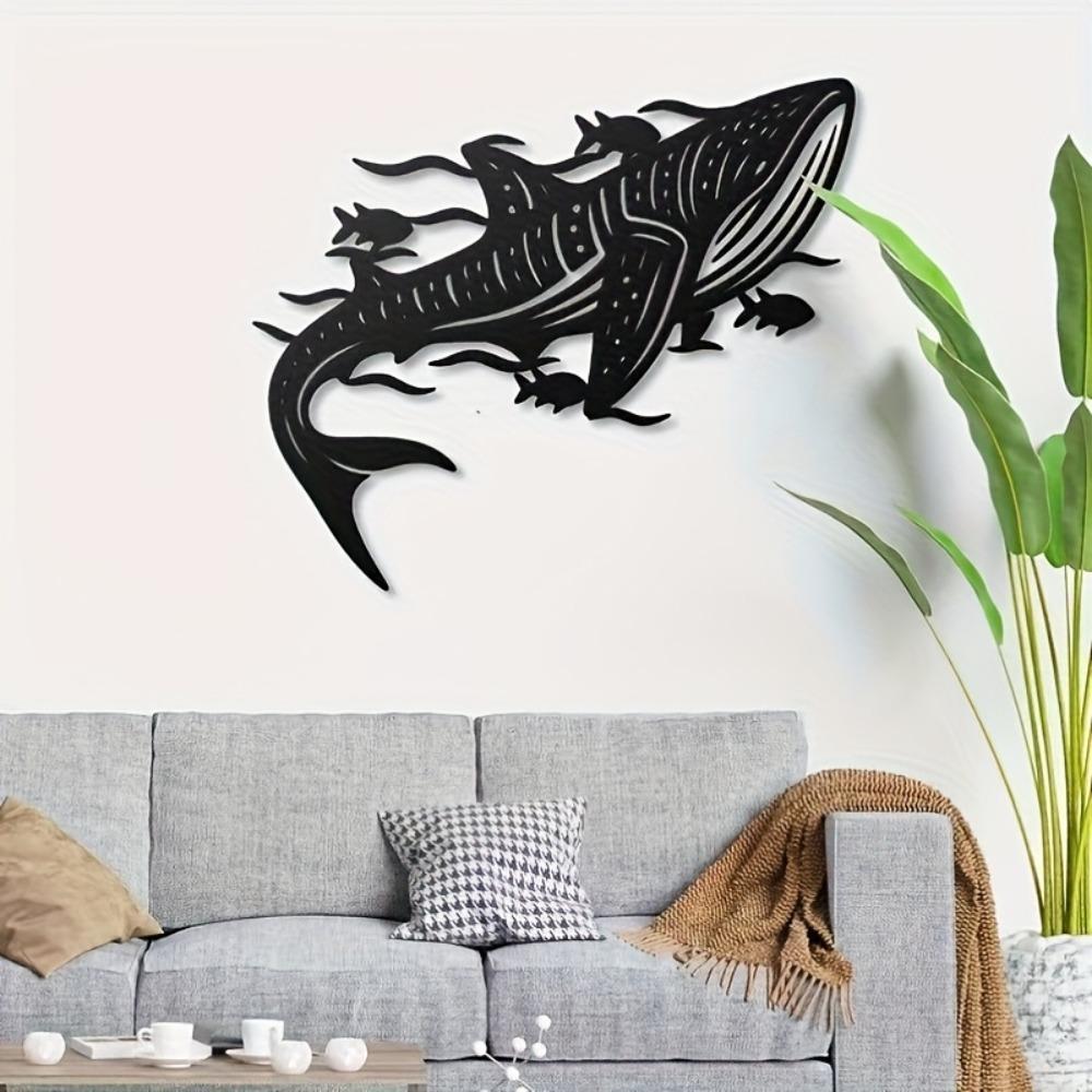1pc Whale Shark Metal Wall Art Coastal Ocean Home Decor Decorative Item Scene Themed Party Decoration Housewarming Birthday Gift