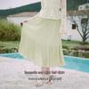 Xiangying Pleated A-Line High-Waist Midi Skirt