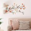 1pc Floral Bird Wall Decal - Removable PVC Sticker with Vibrant Flowers & Birds on Branches, Self-Adhesive Home Decor for Living Room, Bedroom