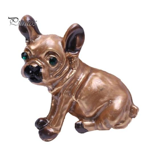Cartoon Cute Ugly Dog Shape Brooch Shining Rhinestones Inlaid Eyes Pin Suit Lapel Badge Jewelry Gift Coat Accessories